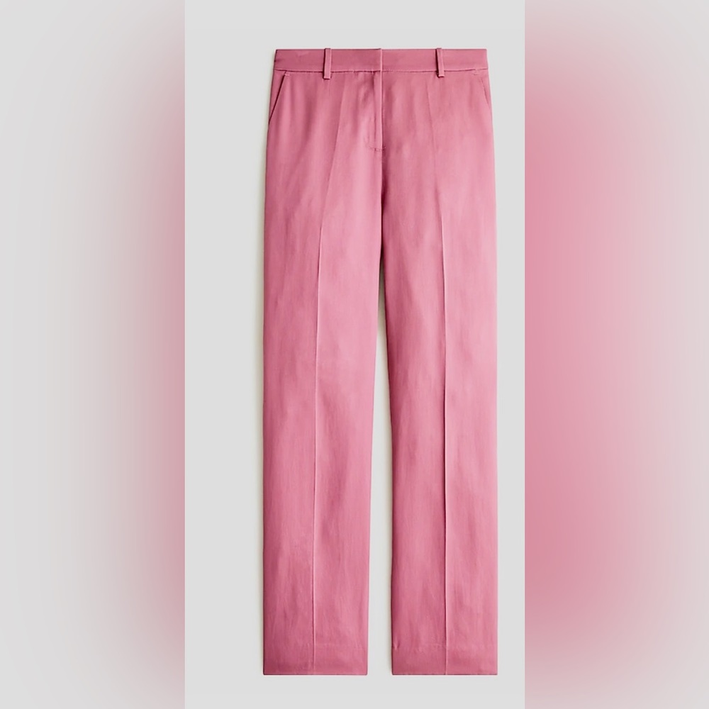 J. Crew Light Pink Ingrid Pant in Gramercy Twill, Size 10